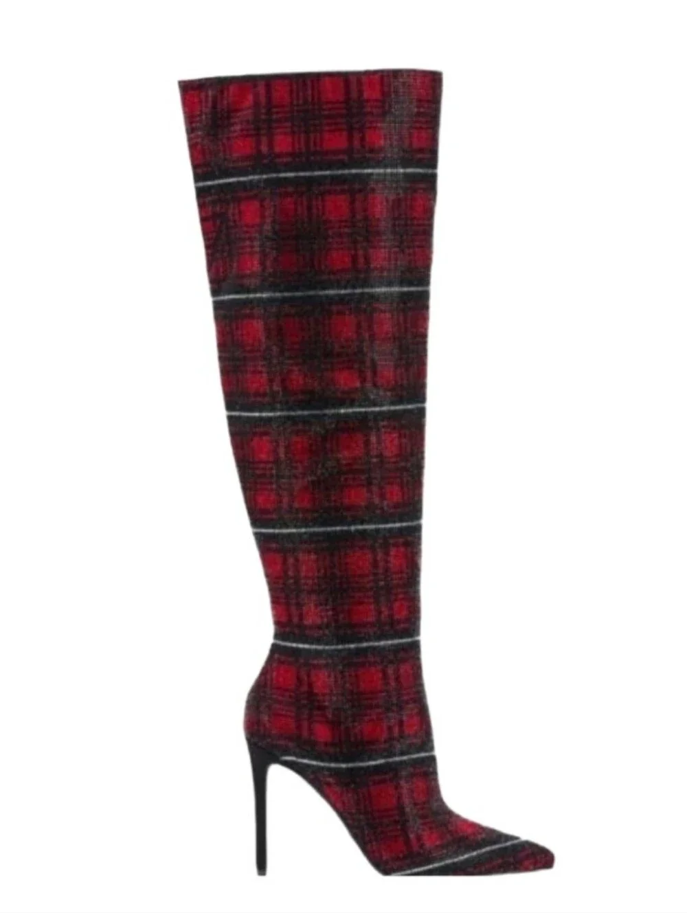 INC Women's Rhinestone Plaid Saveria Stiletto Over The Knee Dress Boots Sz: 5.5
